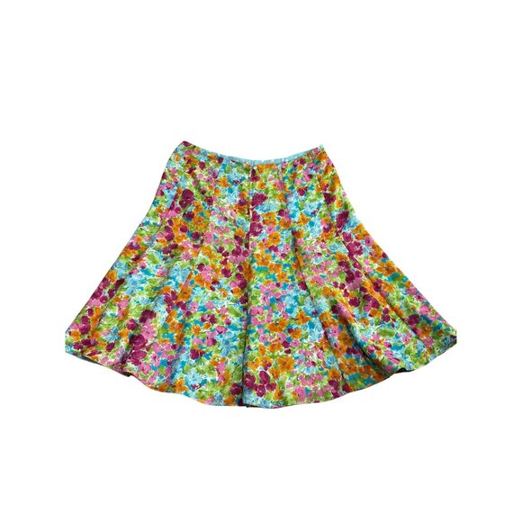 Reversible Floral & Polka Dot A-Line Skirt 27" Length 17" Waist 26" Hips Unbrand - Picture 2 of 7
